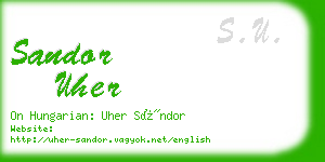 sandor uher business card